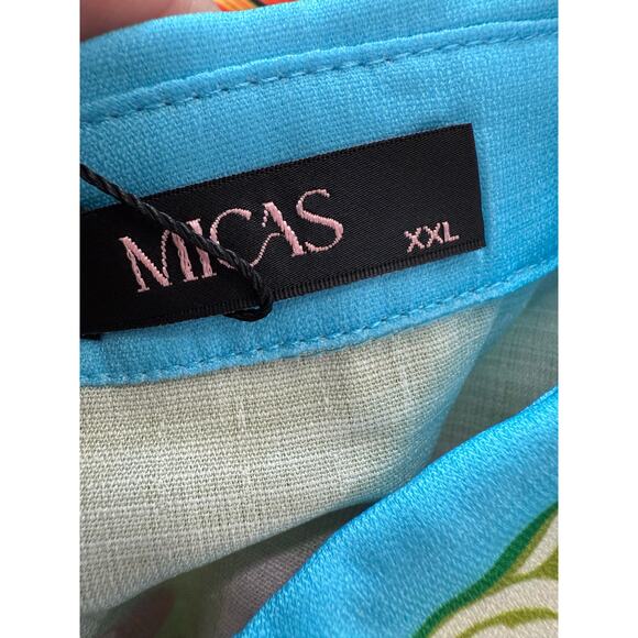 Micas Casual Resort Short Sleeved Shirt & Shorts Set Loose Daisy Print XXL - Picture 3 of 7